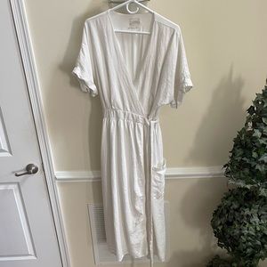 Urban Outfitters White Wrap Dress with Pockets